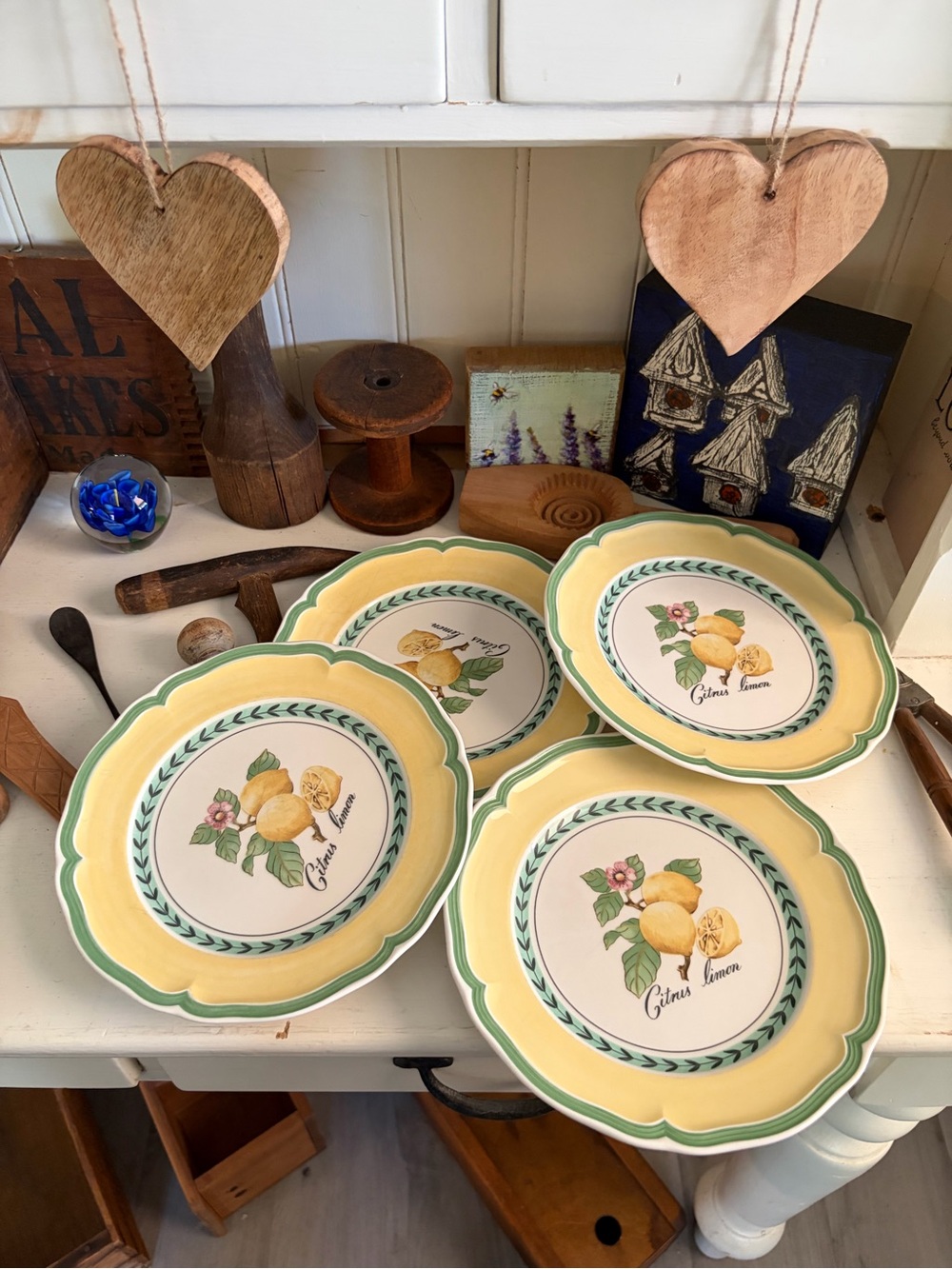 Villeroy & Boch Yellow and Green Lemon Salad Plates - Set of 4